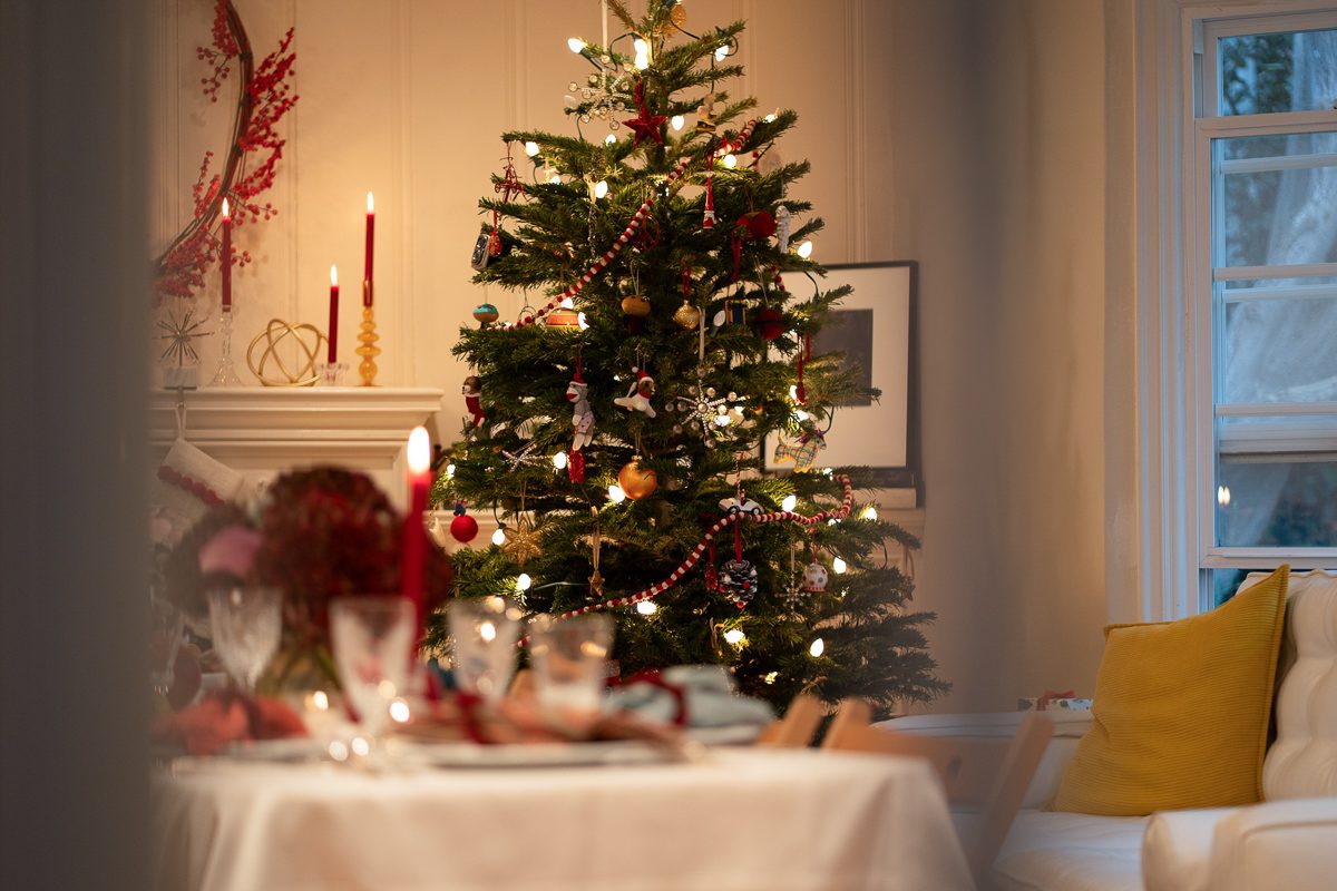 christmas tree In dining room