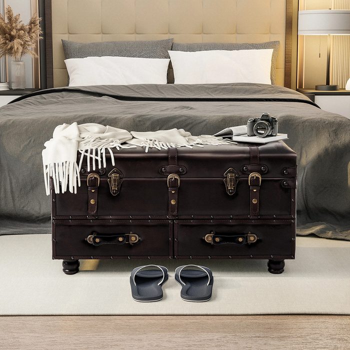 Aislah Faux Leather Upholstered Storage Bench Via Wayfair.com