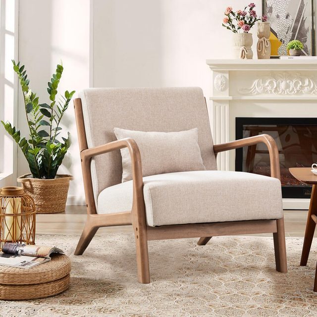 Wide Mid Century Accent Chair Via Wayfair.com
