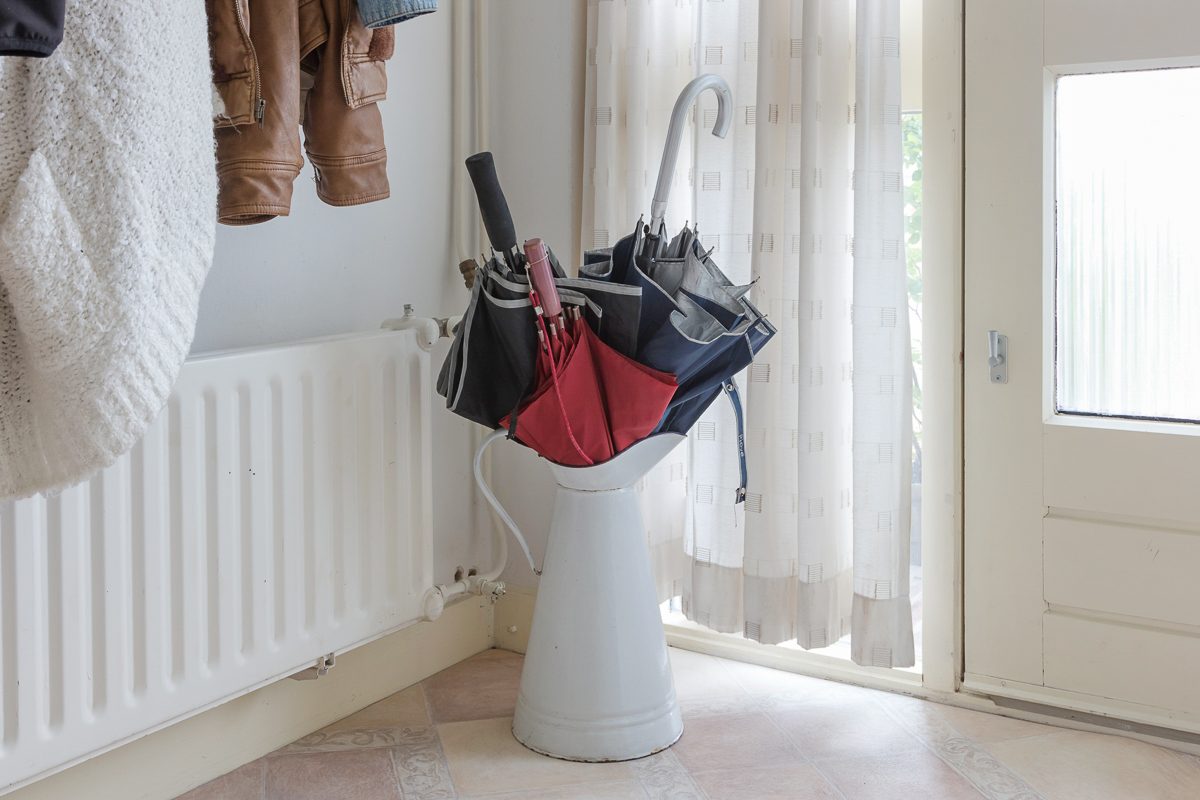 umbrella stand in entryway