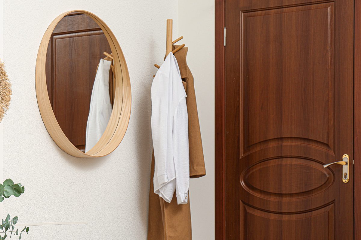 standing coat rack near door