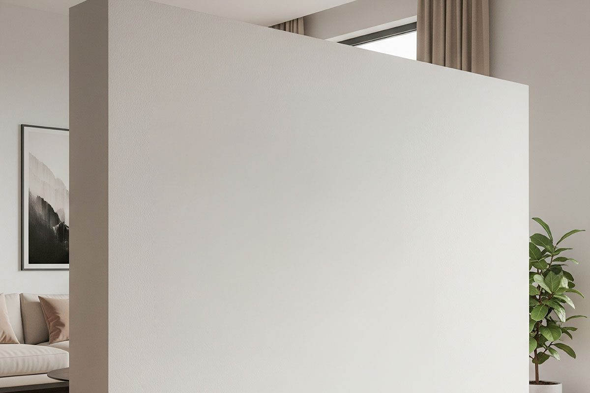 Tv Mounted In A Half Open Wall Between Rooms Smooth Edges