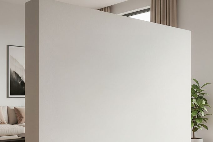 Tv Mounted In A Half Open Wall Between Rooms Smooth Edges