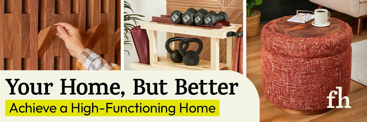 Grid of DIY home projects to make your home better and achieve a high-functioning home