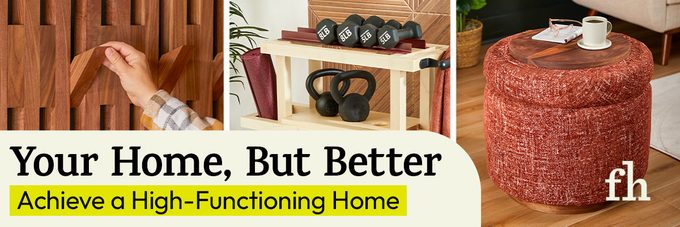 Grid of DIY home projects to make your home better and achieve a high-functioning home