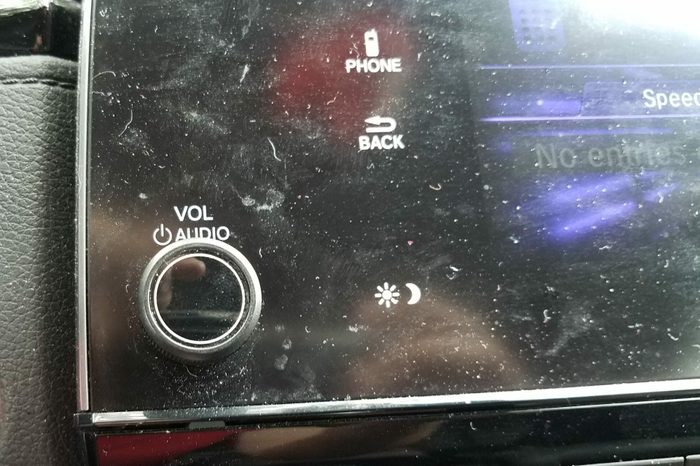 dusty and dirty touch screen in car