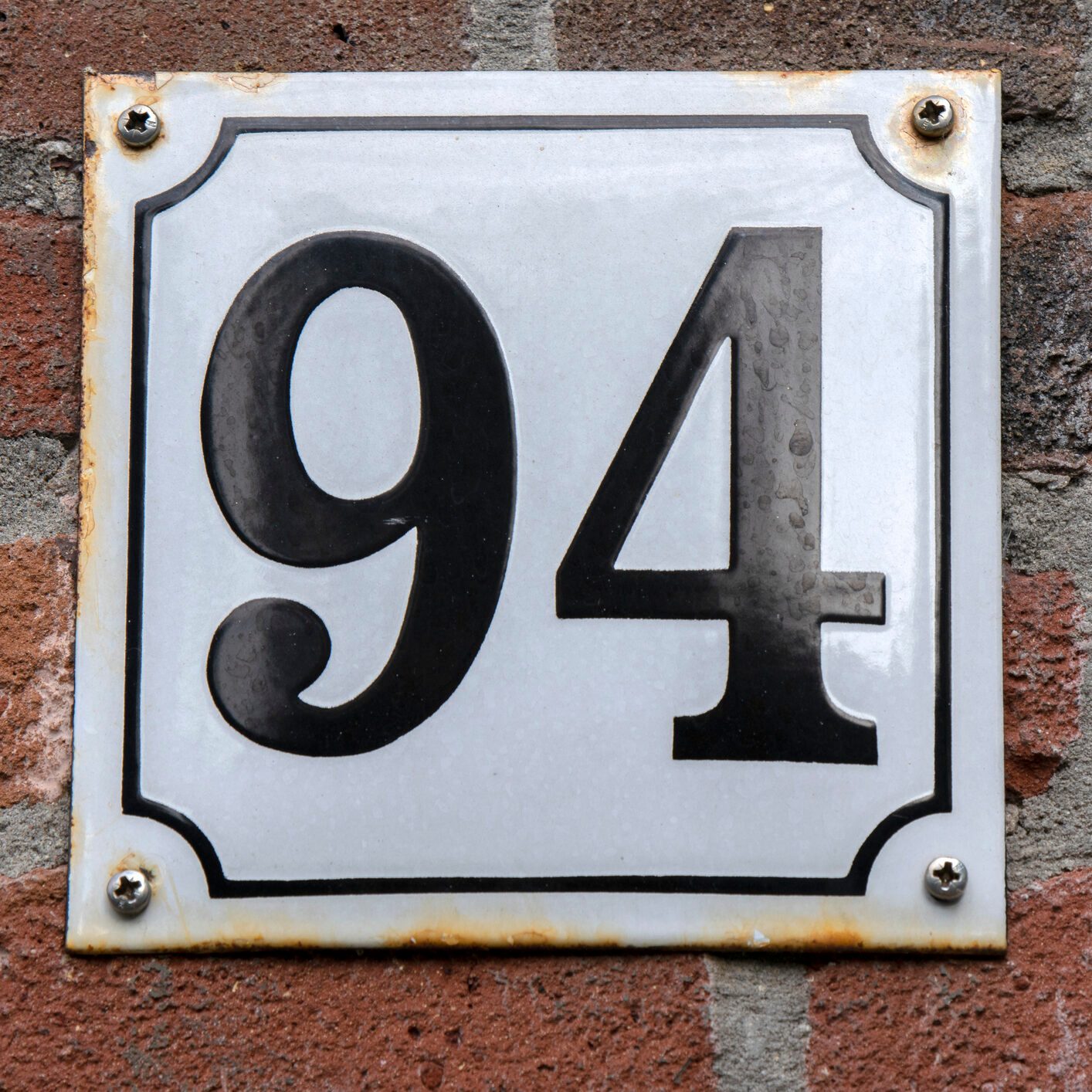 Close Up House Number 94 At Amsterdam The Netherlands
