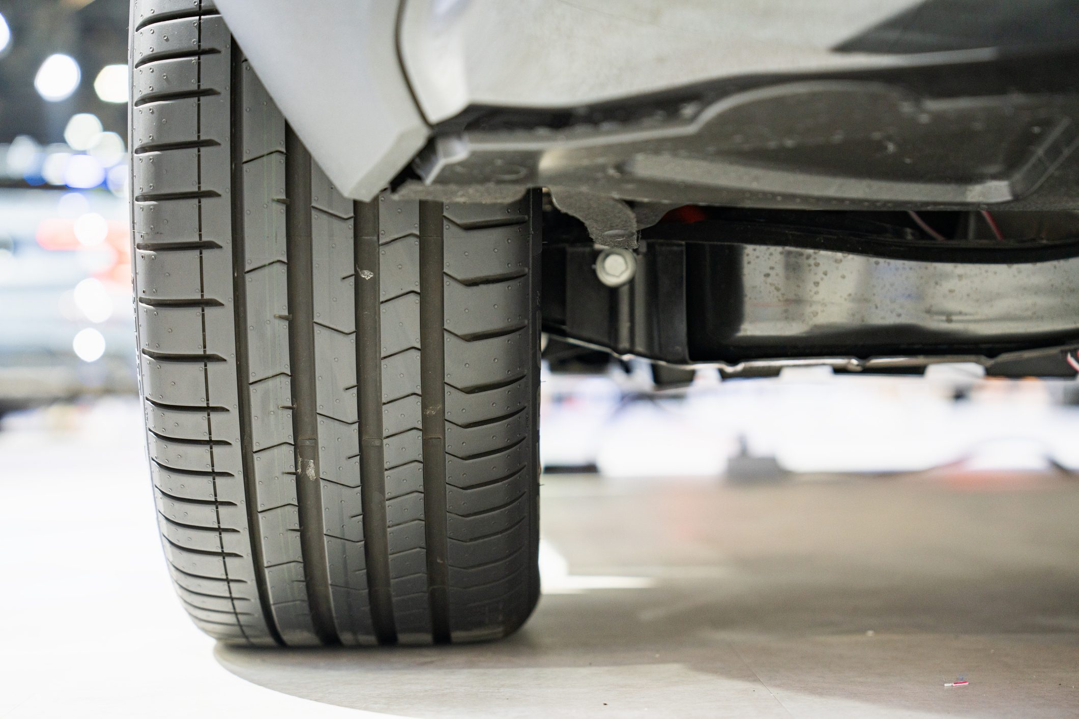 Car wheel with a rubber tire pattern