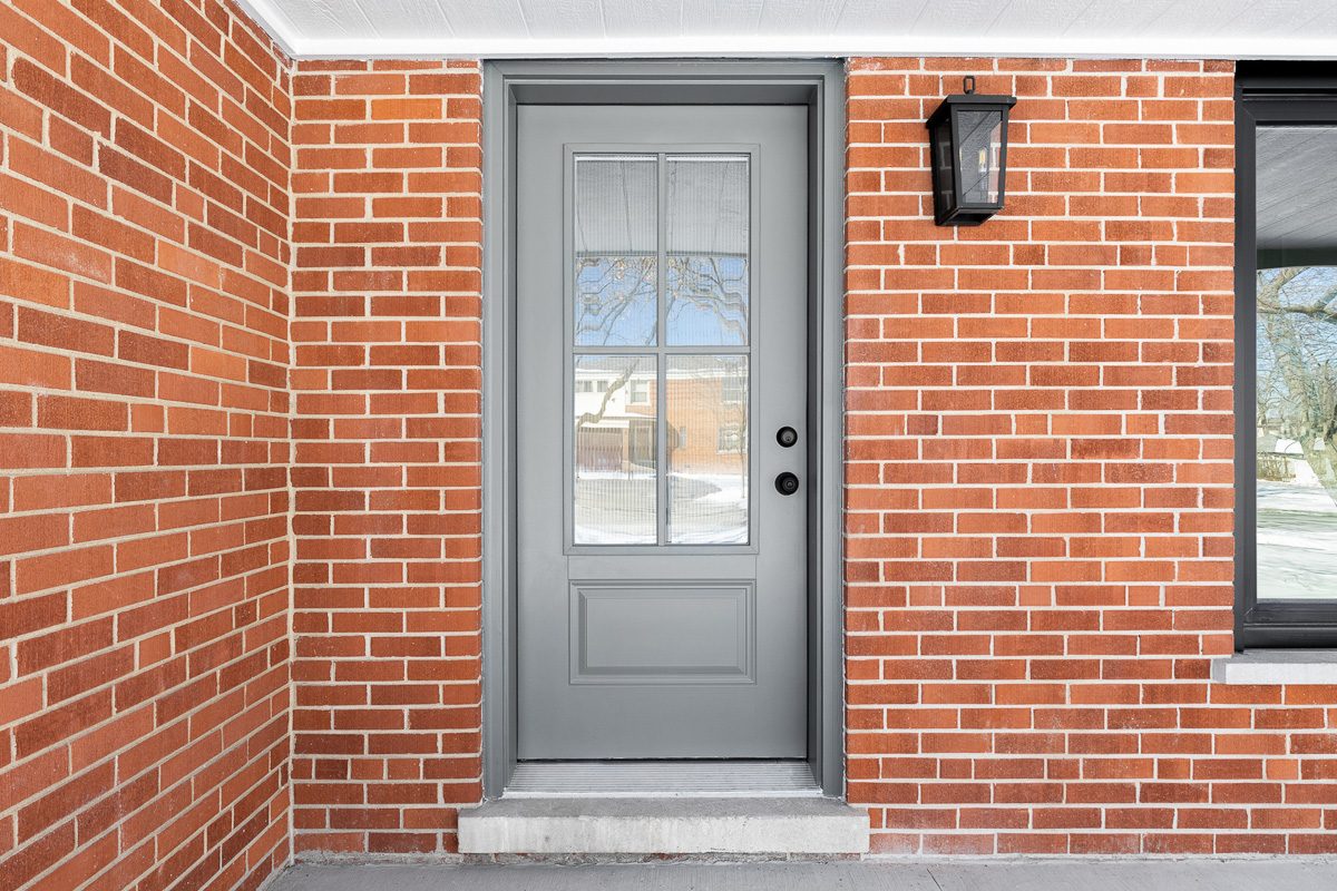exterior door with glass window