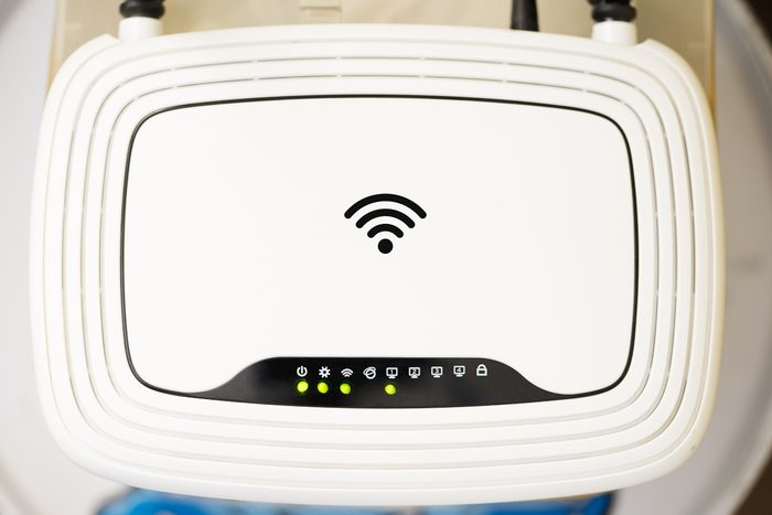 close up of wifi router