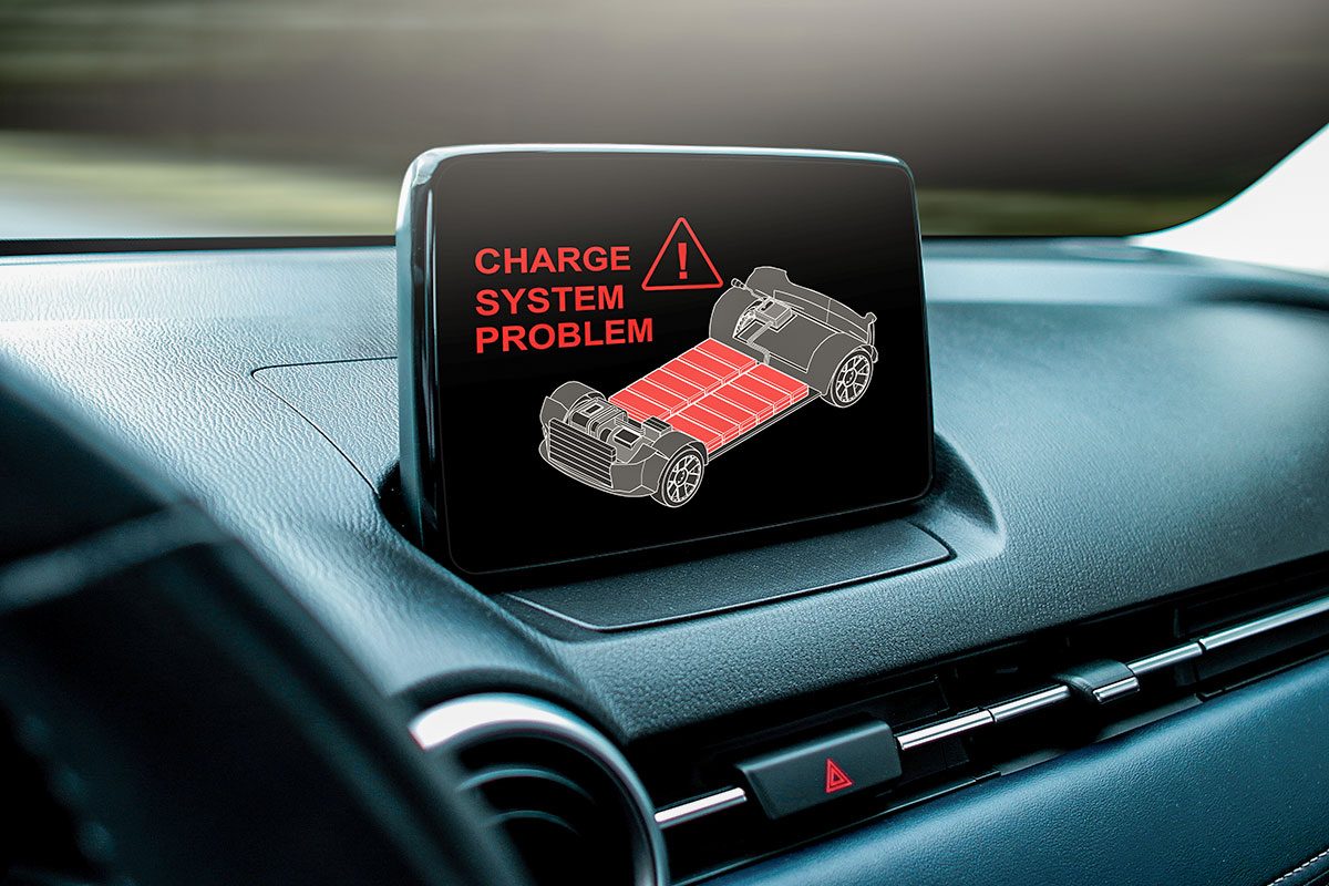 Electric vehicle dashboard warning Charging System Problem