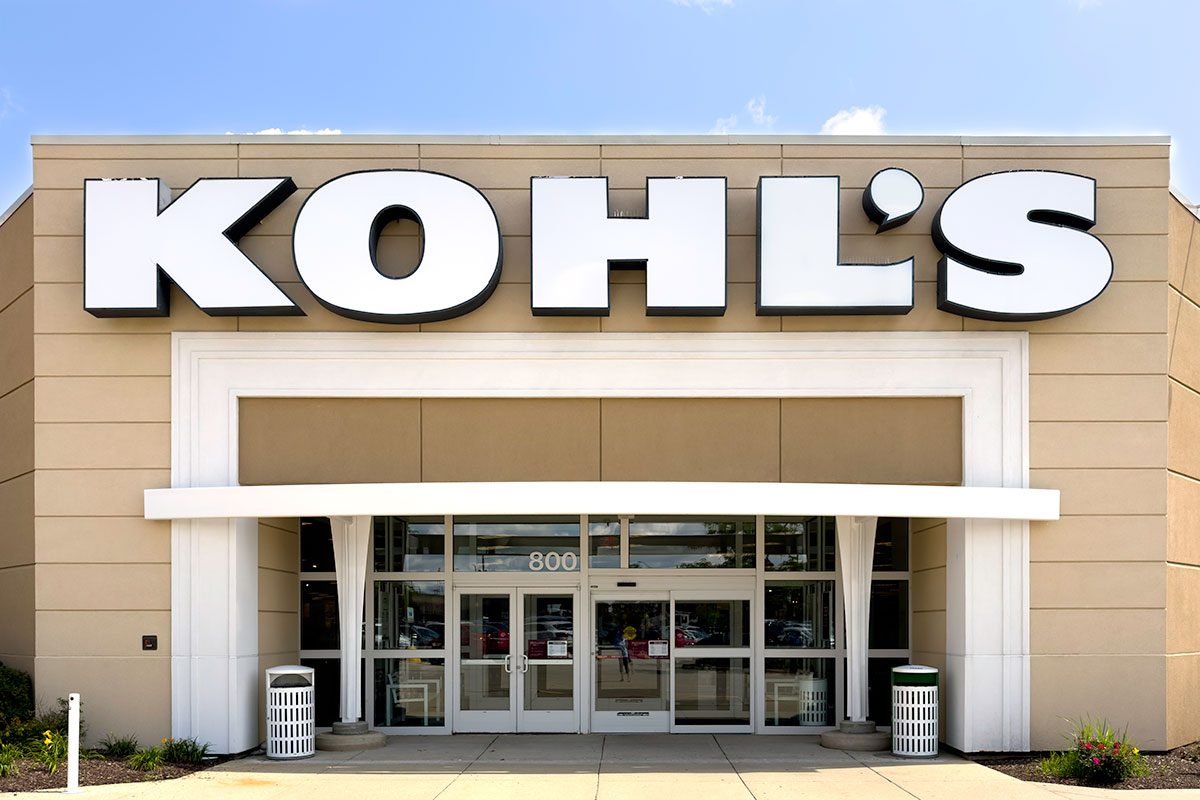 Entrance to Kohl’s Store, a popular retail department chain store