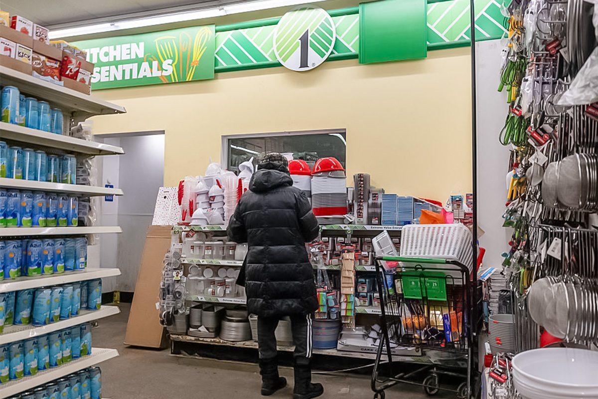customer inside a dollar store
