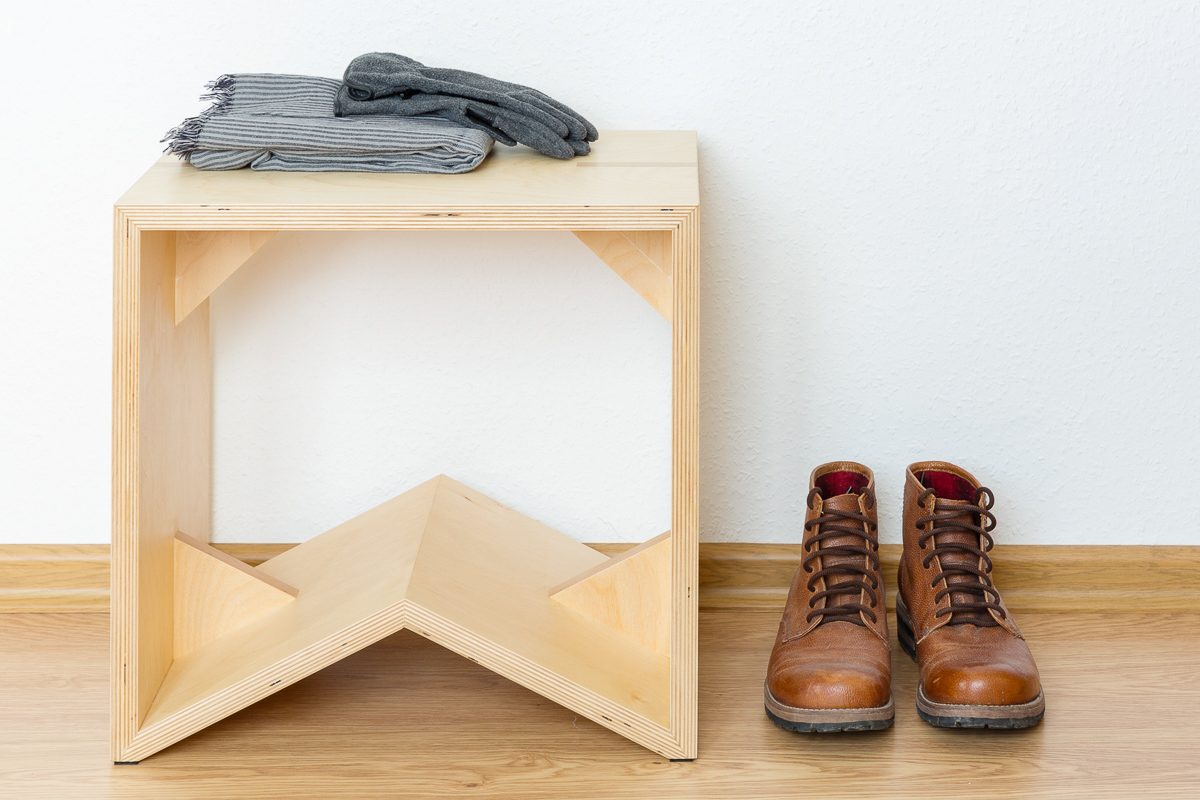 Plywood Entryway Storage