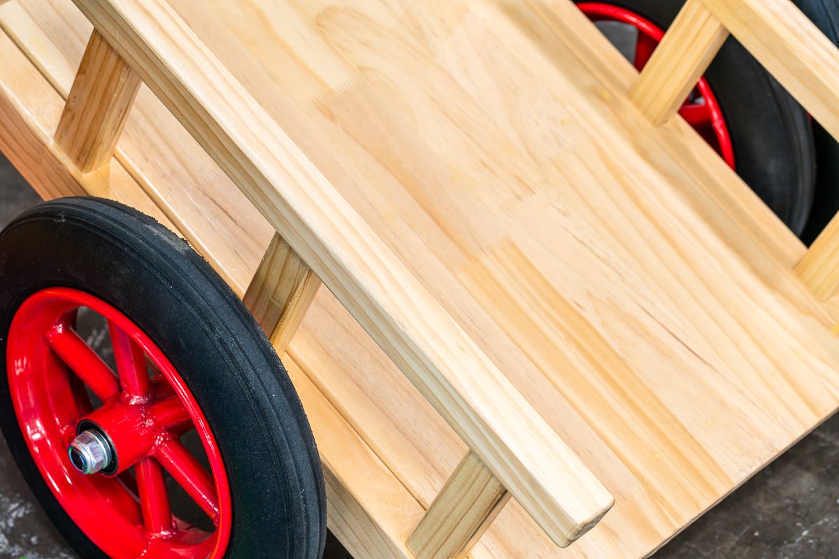 plywood seed-starter cart